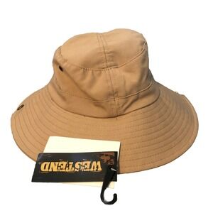 Westend Tan Cotton Bucket Hat Adjustable Chin Strap Outdoor Gear Mens Size S/M